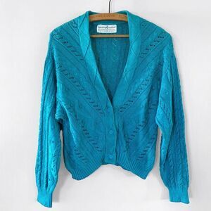 Peruvian Connection Cable Knit Cardigan Sweater